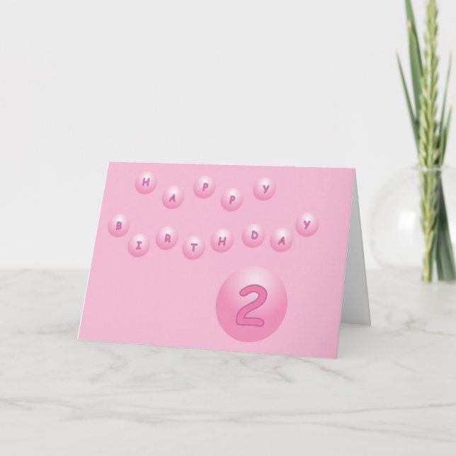 Rosa Birthday Balls Alter 2 Karte (Vorderseite)