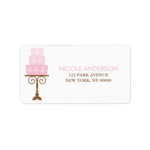 Rosa Birthday Cake Adressaufkleber