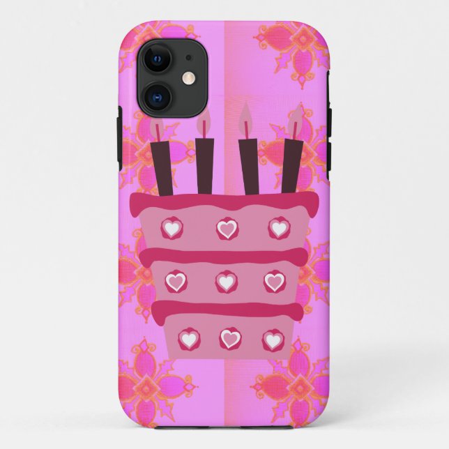 Rosa Birthday Cake Art Print Case-Mate iPhone Hülle (Rückseite)