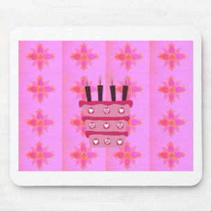 Rosa Birthday Cake Art Print Mousepad