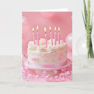 Rosa Birthday Cake Feiertagskarte