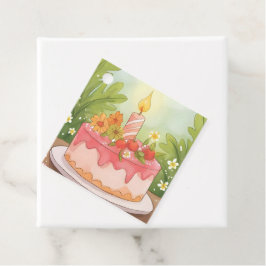 Rosa Birthday Cake | Happy Birthday Wish Geschenkanhänger