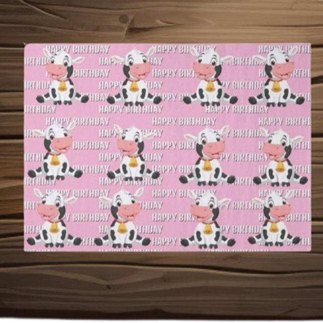 Rosa Birthday Kuh Seidenpapier (Celebrate your child's special day with our Exciting Cow Birthday)