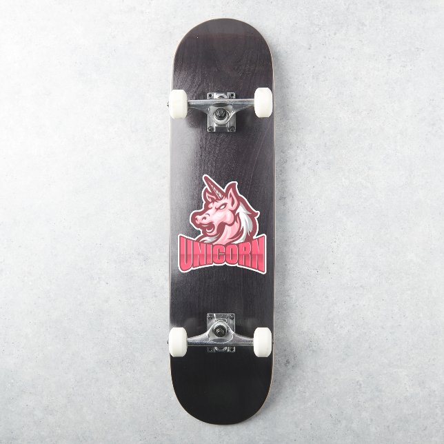 Rosa Birthday Unicorn Aufkleber (Skateboard)