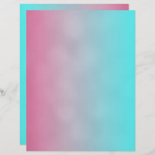 Rosa bis Aqua Ombre 8 1/2" x 11" Gerecycelt Papier