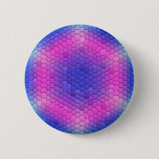 Rosa bis blau-holografische Mermaid-Skala Hexagons Button
