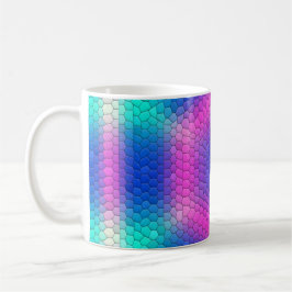 Rosa bis blau-holografische Mermaid-Skala Hexagons Kaffeetasse