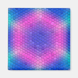 Rosa bis blau-holografische Mermaid-Skala Hexagons Magnet