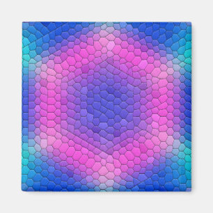Rosa bis blau-holografische Mermaid-Skala Hexagons Magnet