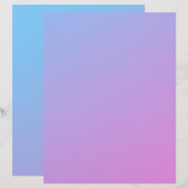 Rosa bis blau Ombre Gerecycelt Kunsthandwerk (Vorne/Hinten)