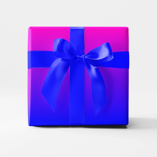 Rosa bis blaue Farbe Geschenkpapier (Pink to Blue Gradient Wrapping Paper)
