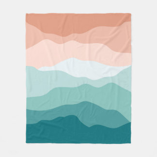 Rosa bis blaugrüne, strahlende Minimalistische Ber Fleecedecke