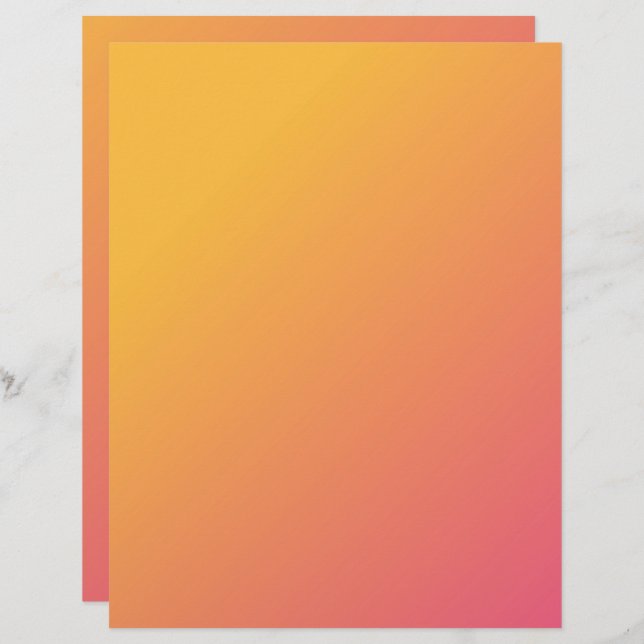 Rosa bis Orange Ombre Craft oder Scrapbooking Papi (Vorne/Hinten)