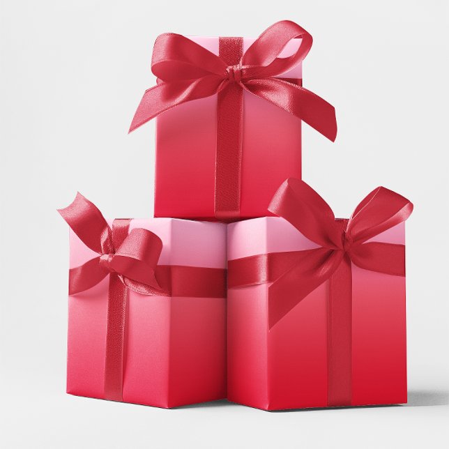 Rosa bis Rot Ombre Geschenkpapier (Pink to Red Ombre Wrapping Paper)