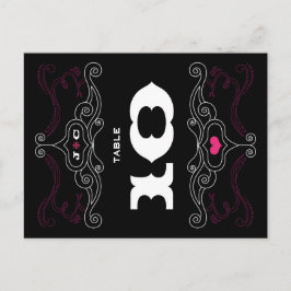 Rosa & Black Rock 'n' Roll Music Themed Wedding Postkarte