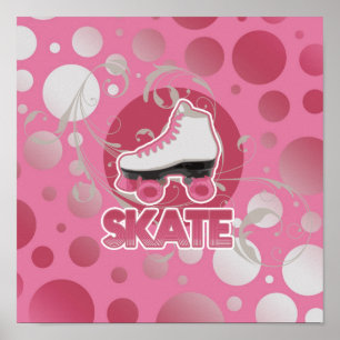 Rosa Blase Skate, wirbeln, Skaten Poster