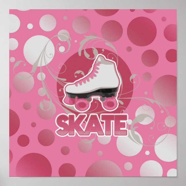 Rosa Blase Skate, wirbeln, Skaten Poster (Vorne)