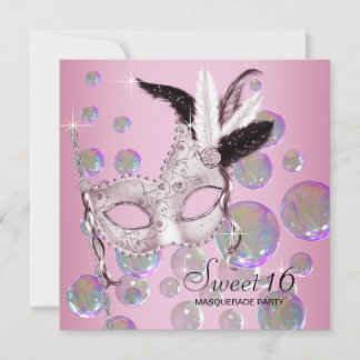 Rosa Blasen 16 . Geburtstag Masquerade Party Einladung