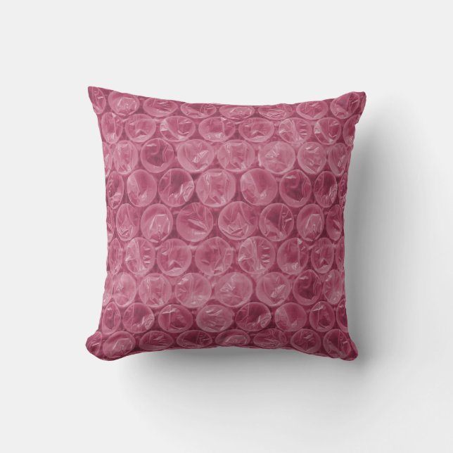 Rosa Blasenverpackungsmuster Kissen (Vorderseite)