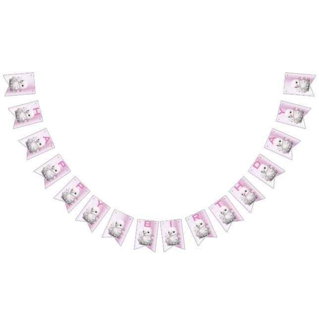 Rosa Bläserblütenflagge Wimpelkette (Alle)