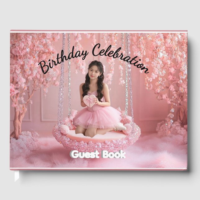 Rosa Bläserin Personalisiert Geburtstag Einladung Gästebuch (Vorderseite)
