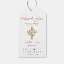 Rosa Bläserkraut Kreuzmädchen Erste Kommune Geschenkanhänger