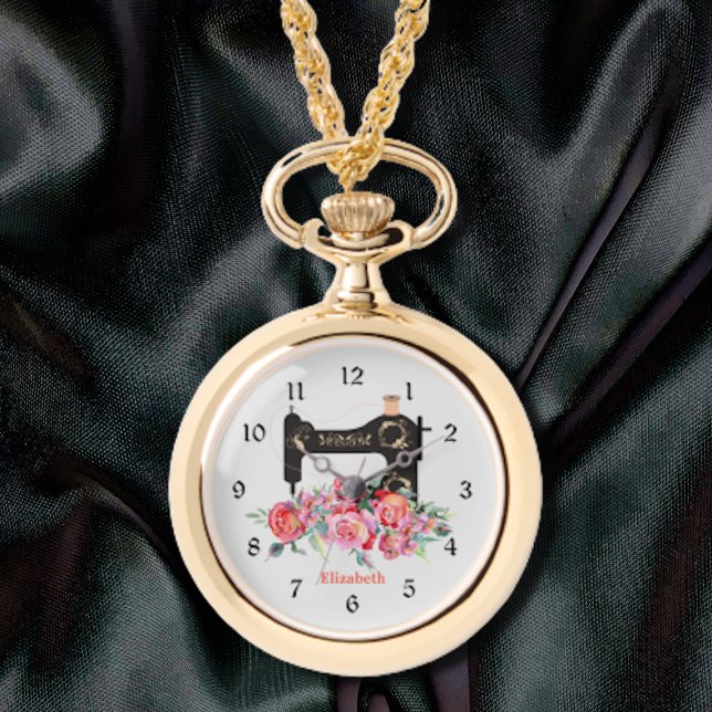 Rosa Bläsernähmaschine Nekklace Watch Armbanduhr (Von Creator hochgeladen)