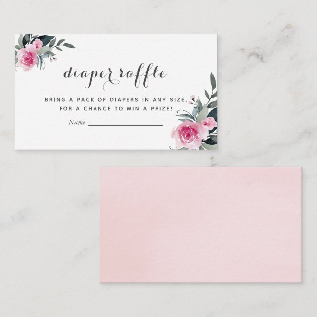 Rosa BläsernBaby-Duschkabine Windelwaschkarten Begleitkarte (Vorne/Hinten)