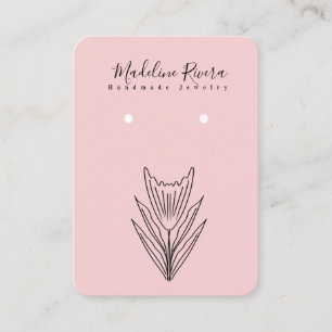 Rosa Bläserne Blume Handmade Earlycard Telefonnummerkarte