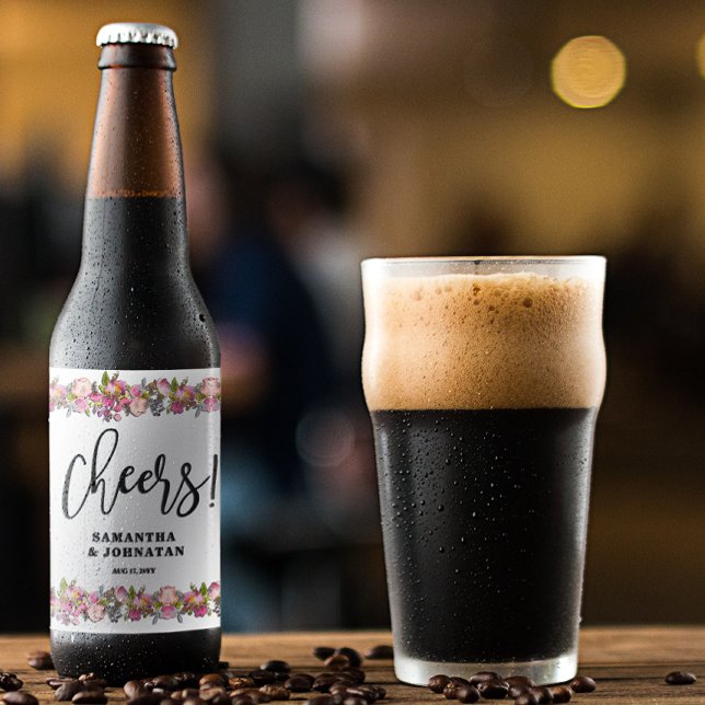 Rosa Bläserne Hochzeit Bierflaschenetikett (Von Creator hochgeladen)