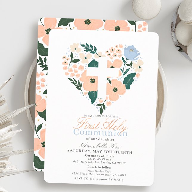 Rosa Bläserner Herzkreuz Girl Einladung (Von Creator hochgeladen)