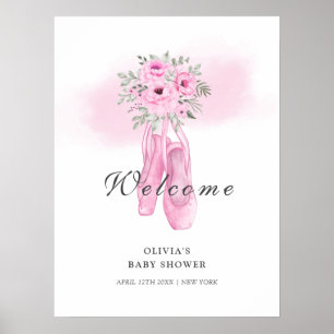 Rosa Bläsernschuhe Willkommensdusche Poster