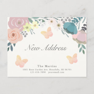 Rosa Bläsernte Schmetterlinge Ankündigungspostkarte