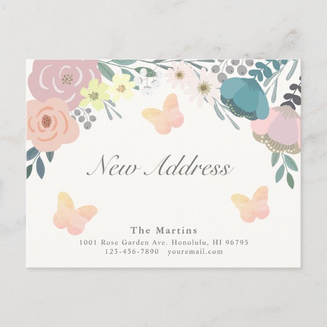 Rosa Bläsernte Schmetterlinge Ankündigungspostkarte (Vorderseite)