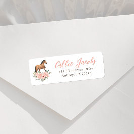 Rosa Bläserpferd Geburtstagsfeier Rücksendeadresse