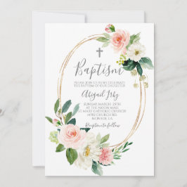 Rosa Bläserrahmen-Taufe Einladung