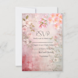 Rosa Bläserromantische Hochzeit RSVP Karte