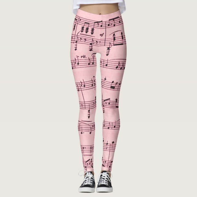 Rosa Blatt Leggings (Vorderseite)