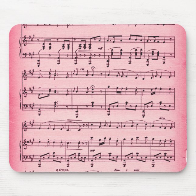 Rosa Blatt Mousepad (Vorne)