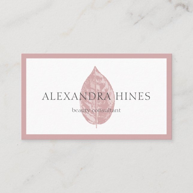 rosa Blatt-Visitenkarte Visitenkarte (Vorderseite)