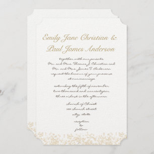 Rosa Blätter Elegante Monogramm Hochzeit Einladung