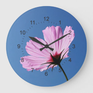 Rosa Blätter Große Wanduhr