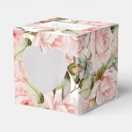 Rosa Blätter & Grüne Hochzeiten Herz Geschenkschachtel