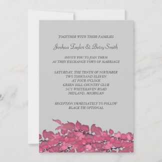 Rosa Blätter Hochzeitseinladungen Einladung