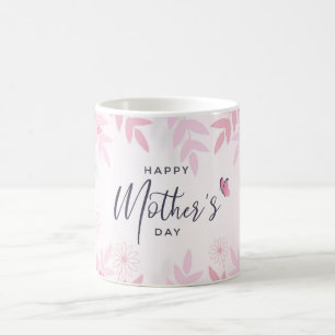 Rosa Blätter & Schmetterlinge Kaffeetasse