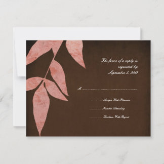 Rosa Blätter Vintage Wedding UAWG RSVP Karte