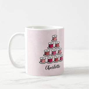 Rosa Blattnähte aus Baumwolle Kaffeetasse
