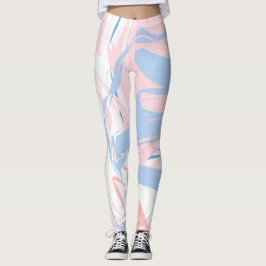 Rosa Blau Abstrakte Leggings wirbeln