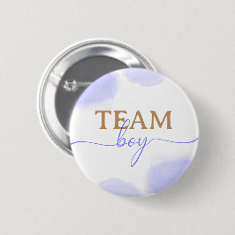 Rosa & Blau Aquarellfarben Gold-Script-Gender-Dars Button