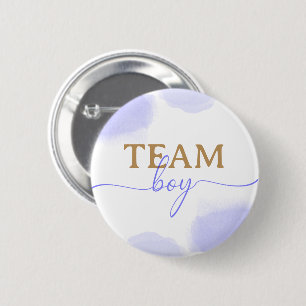 Rosa & Blau Aquarellfarben Gold-Script-Gender-Dars Button
